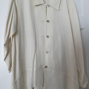 Rialto by Joy Perreras creamy white shirt/jacket size L